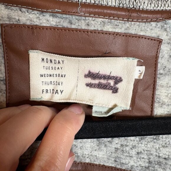 Anthropologie Saturday Sunday Moelleux Open Front Sherpa Sweater Jacket - Picture 5 of 7